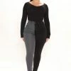 New ๐ Fashion Nova Half And Half Contrast High Rise Skinny ๐ Jeans - Black/Grey ๐ฅ 1 Fashion Nova Half And Half Contrast High Rise Skinny Jeans - Black/Grey