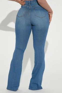 Fashion Nova Deep In My Soul Flare Jeans - Light Wash