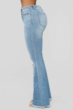 Fashion Nova Nothing But The Best Flare Jeans - Medium Blue Wash