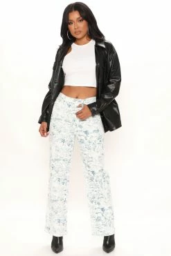 Buy ๐ฅฐ Fashion Nova Going Places High Rise Straight Leg ๐ Jeans - White/combo ๐ 9 Fashion Nova Going Places High Rise Straight Leg Jeans - White/combo