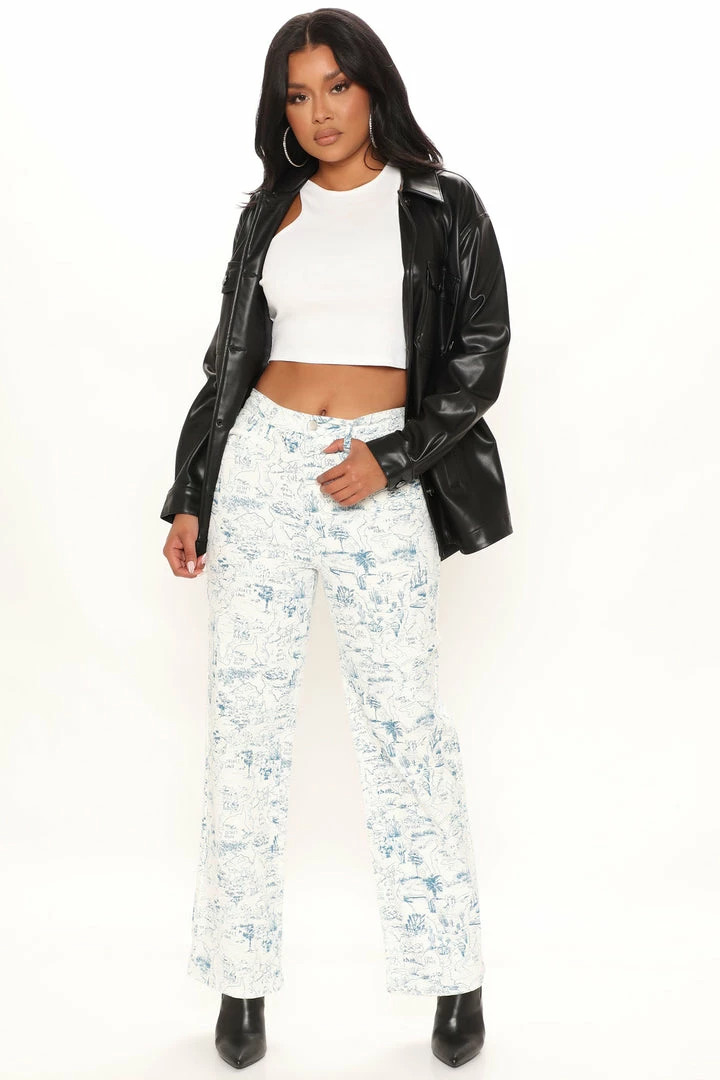 Buy ๐ฅฐ Fashion Nova Going Places High Rise Straight Leg ๐ Jeans - White/combo ๐ 5 Fashion Nova Going Places High Rise Straight Leg Jeans - White/combo