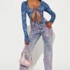 Fashion Nova Bad Behavior High Rise Straight Leg Jeans - Purple