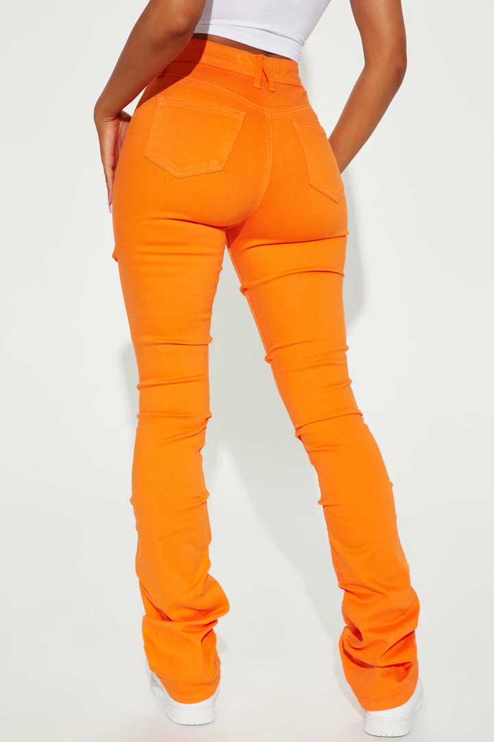 Flash Sale ๐ Fashion Nova See Me High Rise Stacked Straight Leg ๐ Jeans - Orange ๐ 5 Fashion Nova See Me High Rise Stacked Straight Leg Jeans - Orange