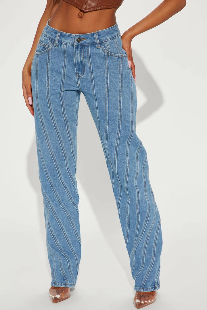 Promo βοΈ Fashion Nova Melissa Mid Rise Seamed Straight Leg Jean - Medium Blue Wash π₯° 4 Fashion Nova Melissa Mid Rise Seamed Straight Leg Jean - Medium Blue Wash