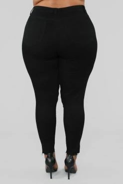 Fashion Nova Nicola High Rise Lace Up Skinny Jeans - Black