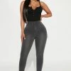 Fashion Nova Petite Ray Skinny Jeans - Grey