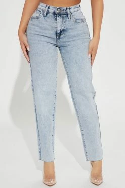 Fashion Nova Petite Took Him By Surprise Slim Fit Boyfriend Jeans - Light Blue Wash