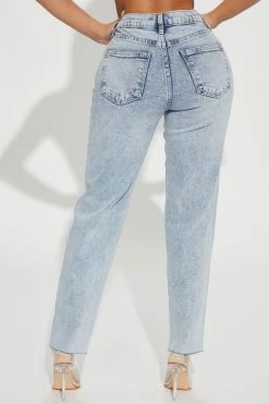 Fashion Nova Petite Took Him By Surprise Slim Fit Boyfriend Jeans - Light Blue Wash