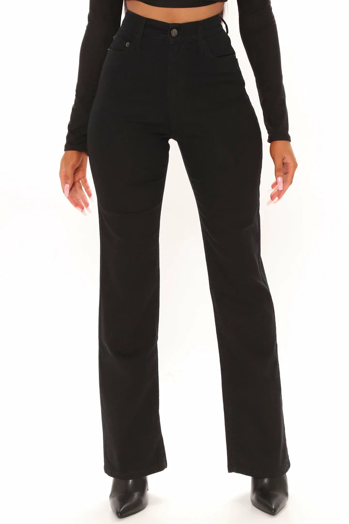 Outlet 😉 Fashion Nova Classic Carolina High Rise Straight Leg 👖 Jeans - Black 😍 4 Fashion Nova Classic Carolina High Rise Straight Leg Jeans - Black