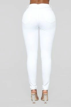 Fashion Nova Classic Mid Rise Skinny Jeans - White