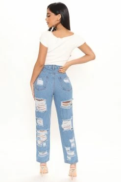 Wholesale 🥰 Fashion Nova Get Ready Distressed Boyfriend 👖 Jeans - Medium Blue Wash 💯 15 Fashion Nova Get Ready Distressed Boyfriend Jeans - Medium Blue Wash