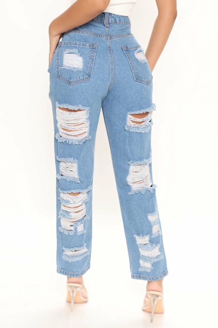 Wholesale 🥰 Fashion Nova Get Ready Distressed Boyfriend 👖 Jeans - Medium Blue Wash 💯 7 Fashion Nova Get Ready Distressed Boyfriend Jeans - Medium Blue Wash