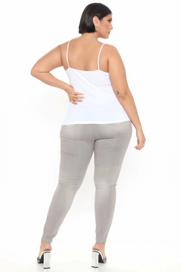 Fashion Nova Gray Matter Skinny Jeans - Grey