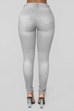 Fashion Nova Gray Matter Skinny Jeans - Grey