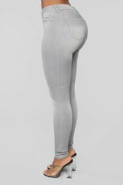 Fashion Nova Gray Matter Skinny Jeans - Grey