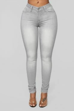 Fashion Nova Gray Matter Skinny Jeans - Grey