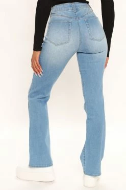Fashion Nova In The Groove Bootcut Jeans - Light Blue Wash