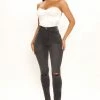 Fashion Nova Tall Our Favorite High Rise Skinny Jeans - Grey