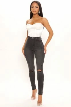 Fashion Nova Tall Our Favorite High Rise Skinny Jeans - Grey