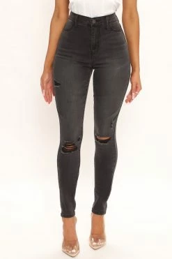 Fashion Nova Tall Our Favorite High Rise Skinny Jeans - Grey