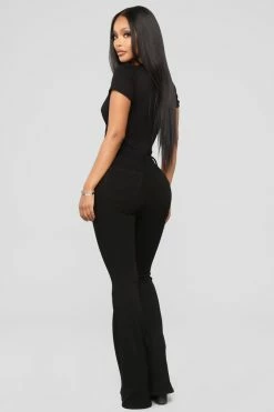 Fashion Nova Deep In My Soul Flare Jeans - Black Skinny Jeans