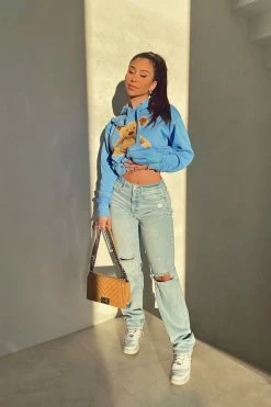 Fashion Nova 90's Nostalgia Straight Leg Jeans - Light Blue Wash