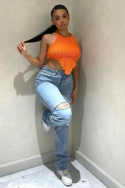 Fashion Nova 90's Nostalgia Straight Leg Jeans - Light Blue Wash