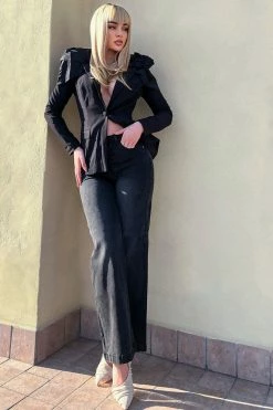 Fashion Nova Abbot Kinney Wide Leg Skater Jeans - Black Baggy Jeans