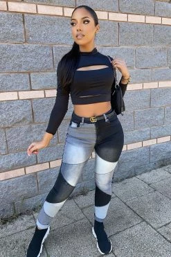Fashion Nova All Fixed Up Patchwork Skinny Jeans - Black/combo