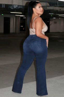 Fashion Nova All Flared Up Jean - Dark Denim