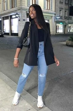 Fashion Nova All Split Up High Rise Mom Jeans - Medium Wash