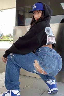 Fashion Nova Back Again Slouch Fit Jeans - Dark Denim Baggy Jeans