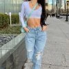 Fashion Nova Better Than Your Last Ripped Straight Leg Jeans - Medium Blue Wash