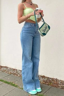 Fashion Nova Bridge The Distance Wide Leg Jeans - Medium Blue Wash