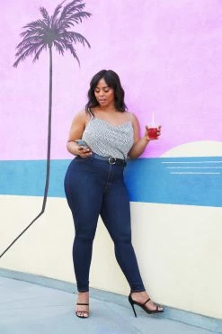 Fashion Nova Classic High Waist Skinny Jeans - Dark Denim