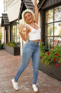 Fashion Nova Classic High Waist Skinny Jeans - Medium Blue Wash