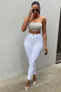 Fashion Nova Classic High Waist Skinny Jeans - White