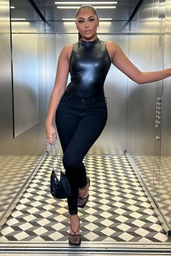 Fashion Nova Classic Mid Rise Skinny Jeans - Black