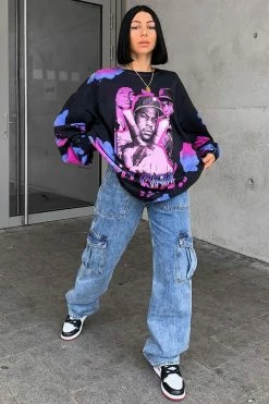 Fashion Nova Don't You Worry Wide Leg Cargo Jeans - Medium Blue Wash