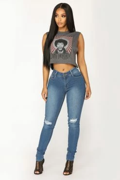 Fashion Nova Party Monster Booty Lifter Skinny Jeans - Medium Blue