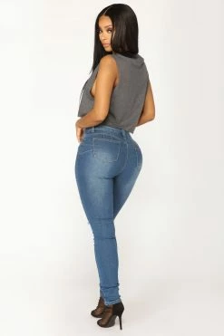 Fashion Nova Party Monster Booty Lifter Skinny Jeans - Medium Blue