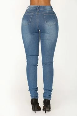 Fashion Nova Party Monster Booty Lifter Skinny Jeans - Medium Blue
