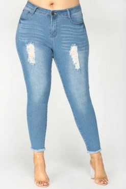 Fashion Nova Decadence Ankle Jeans - Light Blue Wash Skinny Jeans