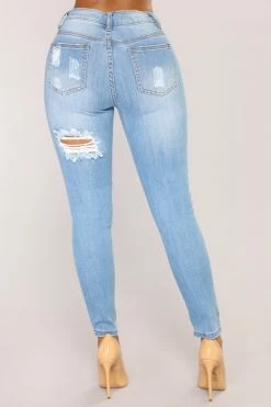Fashion Nova Give Good Love Skinny Jeans - Light Blue Wash