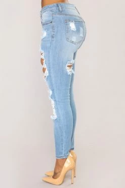 Fashion Nova Give Good Love Skinny Jeans - Light Blue Wash