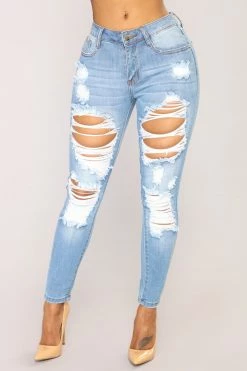 Fashion Nova Give Good Love Skinny Jeans - Light Blue Wash