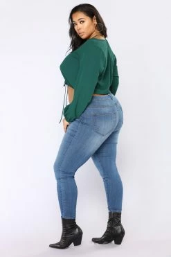 Fashion Nova Ezra Skinny Jeans - Medium Blue