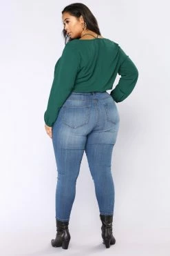 Fashion Nova Ezra Skinny Jeans - Medium Blue