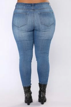 Fashion Nova Ezra Skinny Jeans - Medium Blue