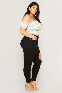 Fashion Nova Skinny Jeans Fool For You Booty Lifter Ankle Jeans - Black
